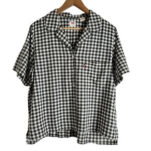 Levi's Black and White Checkered Button Down Shirt